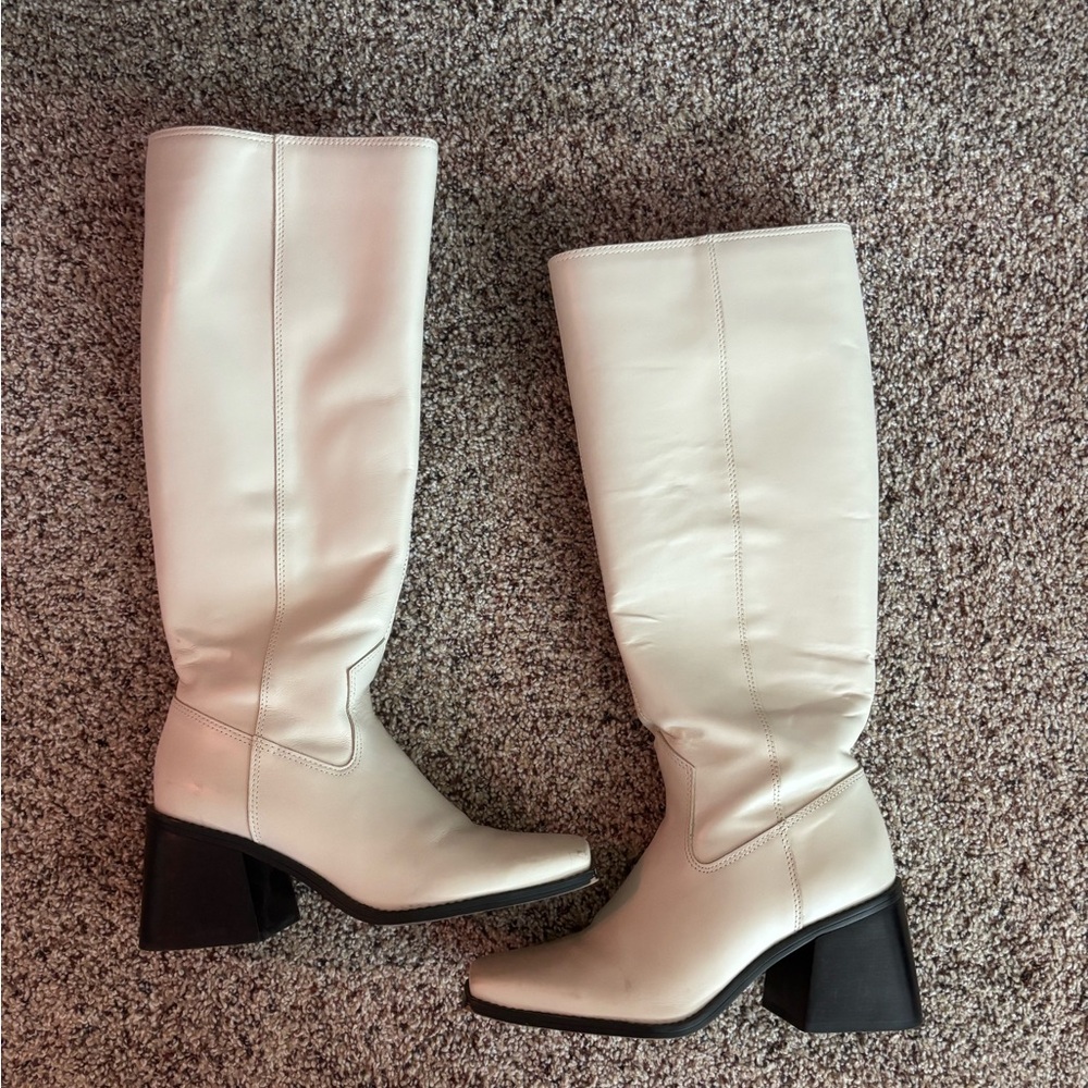 Vince Camuto  Sangeti Boot Wide Calf Ivory Leather